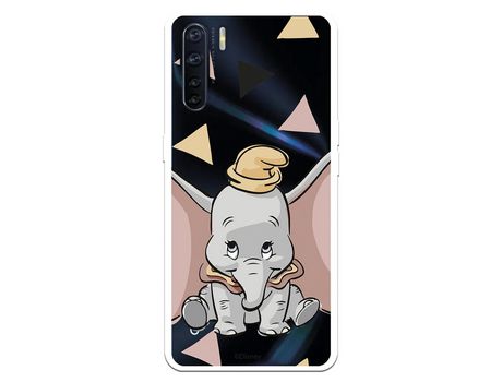 Funda para Oppo A91 Oficial de Disney Dumbo Silueta Transparente - Dumbo