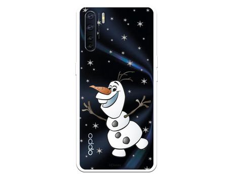 Funda para Oppo A91 Oficial de Disney Olaf Transparente - Frozen