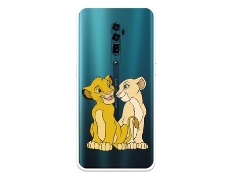 Funda para Oppo Reno 10X Zoom Oficial de Disney Simba y Nala Silueta - El Rey León