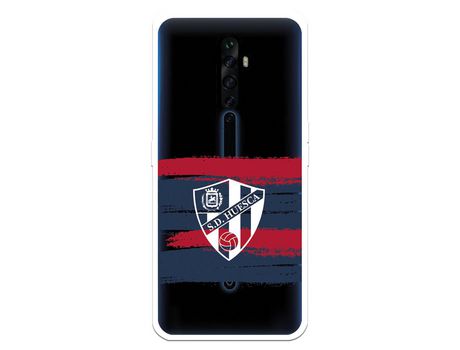 Funda para Oppo Reno 2Z del Huesca Rayas Transparente - Licencia Oficial SD Huesca
