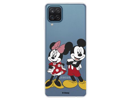 Funda para Samsung Galaxy A12 Oficial de Disney Mickey y Minnie Posando - Clásicos Disney