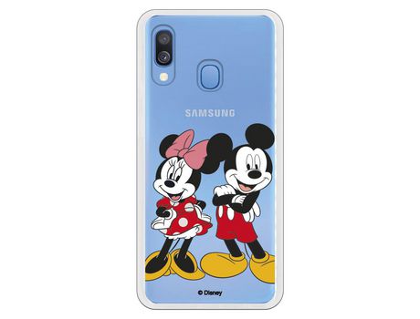 Funda para Samsung Galaxy A20E Oficial de Disney Mickey y Minnie Posando - Clásicos Disney