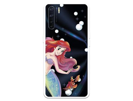 Funda para Oppo A91 Oficial de Disney Ariel y Sebastián Burbujas - La Sirenita