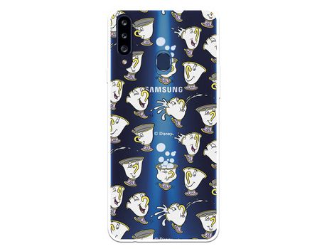 Funda para Samsung Galaxy A20S Oficial da Disney Chip Potts Siluetas La Bella y la Bestia