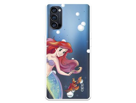 Funda para Oppo Reno 4 Pro Oficial de Disney Ariel y Sebastián Burbujas - La Sirenita