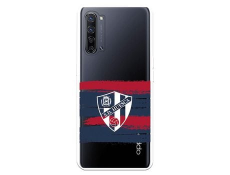 Funda para Oppo Find X2 Neo del Huesca Rayas Transparente - Licencia Oficial SD Huesca