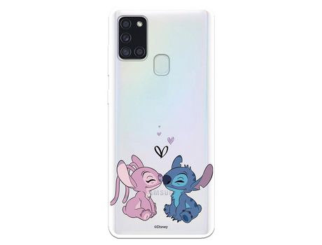 Funda para Samsung Galaxy A21S Oficial de Disney Angel & Stitch Beso - Lilo & Stitch