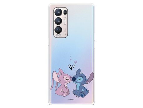 Funda para Oppo Find X3 Neo Oficial de Disney Angel & Stitch Beso - Lilo & Stitch
