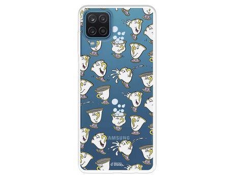 Funda para Samsung Galaxy A22 4G Oficial da Disney Chip Potts Siluetas La Bella y la Bestia