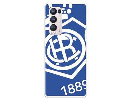 Funda para Oppo Find X3 Neo del Recre Escudo Fondo azul - Licencia Oficial Real Club Recreativo de Huelva