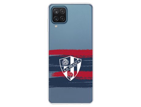 Funda para Samsung Galaxy A12 del Huesca Rayas Transparente - Licencia Oficial SD Huesca