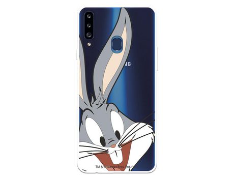 Funda para Samsung Galaxy A20S Oficial de Warner Bros Bugs Bunny Silueta Transparente - Looney Tunes