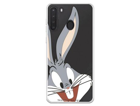 Funda para Samsung Galaxy A21 Oficial de Warner Bros Bugs Bunny Silueta Transparente - Looney Tunes
