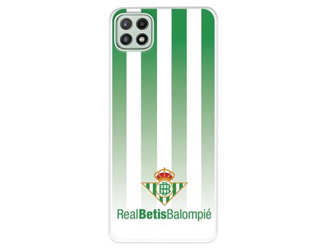 Funda para Samsung Galaxy A22 5G del Betis Fondo Rayas Verdiblancas - Licencia Oficial