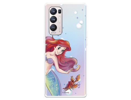 Funda para Oppo Find X3 Neo Oficial de Disney Ariel y Sebastián Burbujas - La Sirenita