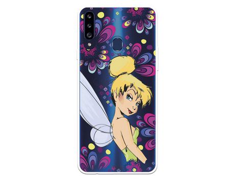 Funda para Samsung Galaxy A20S Oficial de Disney Campanilla Flores - Peter Pan
