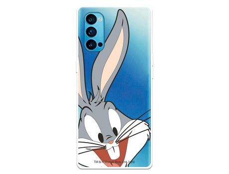 Funda para Oppo Reno 4 Oficial de Warner Bros Bugs Bunny Silueta Transparente - Looney Tunes