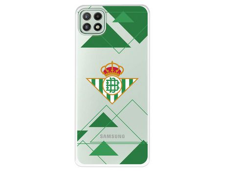 Funda para Samsung Galaxy A22 5G del Betis Escudo Fondo transparente - Licencia Oficial