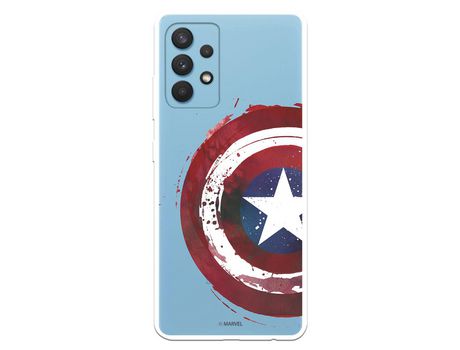 Funda para Samsung Galaxy A32 4G Oficial de Marvel Capitan America Escudo Transparente