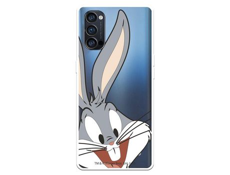 Funda para Oppo Reno 4 Pro Oficial de Warner Bros Bugs Bunny Silueta Transparente - Looney Tunes