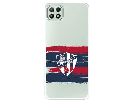 Funda para Samsung Galaxy A22 5G del Huesca Rayas Transparente - Licencia Oficial SD Huesca
