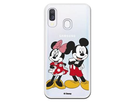 Funda para Samsung Galaxy A40 Oficial de Disney Mickey y Minnie Posando - Clásicos Disney