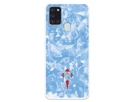 Funda para Samsung Galaxy A21S del Celta Escudo Fondo Hinchada - Licencia Oficial RC Celta