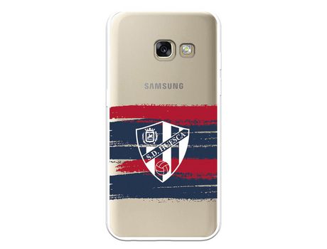 Funda para Samsung Galaxy A3 2017 del Huesca Rayas Transparente - Licencia Oficial SD Huesca