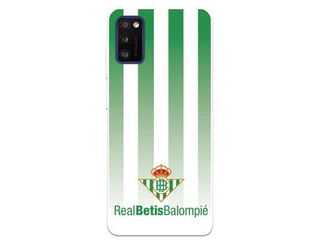 Funda para Samsung Galaxy A41 del Betis Fondo Rayas Verdiblancas - Licencia Oficial