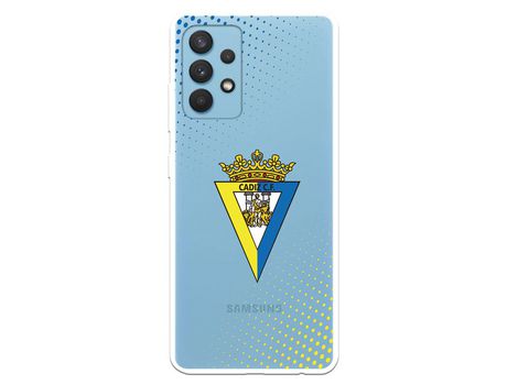 Funda para Samsung Galaxy A32 4G del Cádiz Escudo Transparente - Licencia Oficial