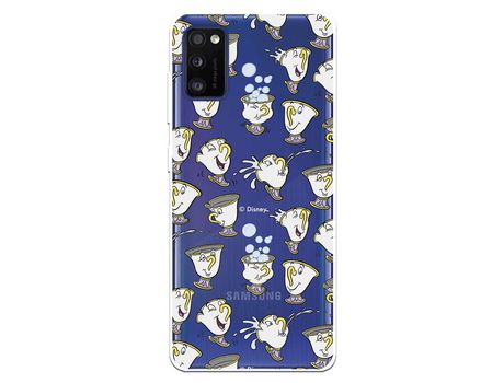 Funda para Samsung Galaxy A41 Oficial da Disney Chip Potts Siluetas La Bella y la Bestia