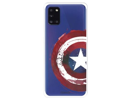 Funda para Samsung Galaxy A31 Oficial de Marvel Capitan America Escudo Transparente