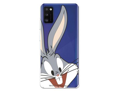 Funda para Samsung Galaxy A41 Oficial de Warner Bros Bugs Bunny Silueta Transparente - Looney Tunes