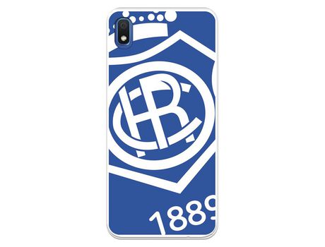 Funda para Samsung Galaxy A10 del Recre Escudo Fondo azul - Licencia Oficial Real Club Recreativo de Huelva