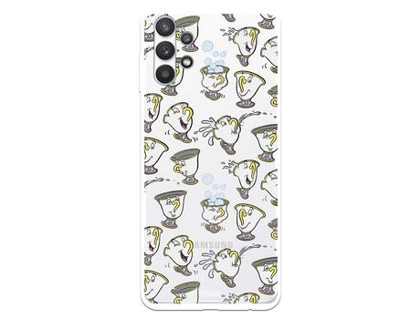 Funda para Samsung Galaxy A32 5G Oficial da Disney Chip Potts Siluetas La Bella y la Bestia