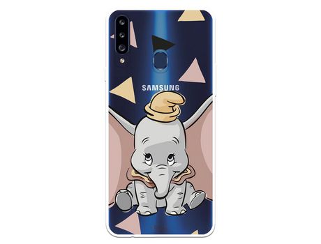 Funda para Samsung Galaxy A20S Oficial de Disney Dumbo Silueta Transparente - Dumbo