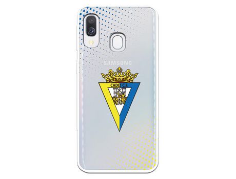 Funda para Samsung Galaxy A40 del Cádiz Escudo Transparente - Licencia Oficial