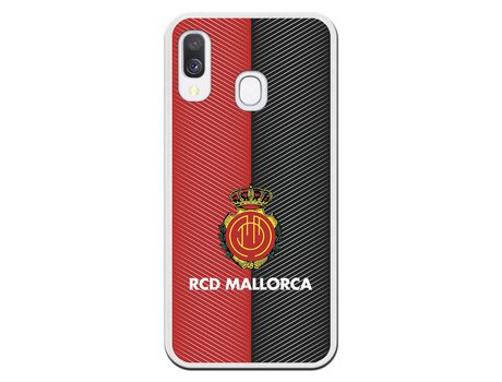 Funda para Samsung Galaxy A40 del Mallorca RCD Mallorca Diagonales Transparente - Licencia Oficial RCD Mallorca