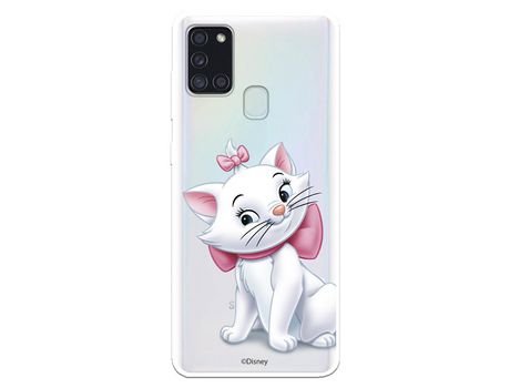 Funda para Samsung Galaxy A21S Oficial de Disney Marie Silueta - Los Aristogatos