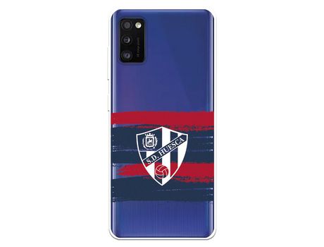 Funda para Samsung Galaxy A41 del Huesca Rayas Transparente - Licencia Oficial SD Huesca