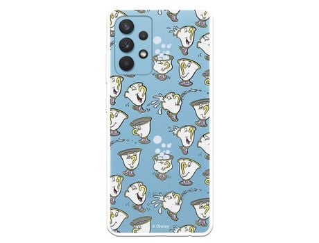 Funda para Samsung Galaxy A32 4G Oficial da Disney Chip Potts Siluetas La Bella y la Bestia