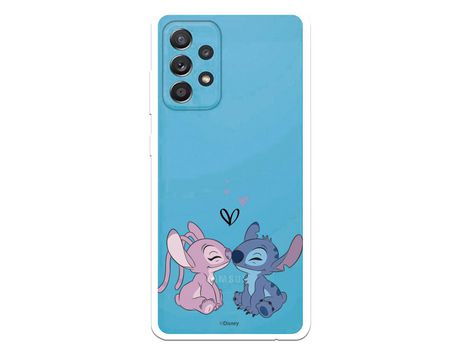 Funda para Samsung Galaxy A52 5G Oficial de Disney Angel & Stitch Beso - Lilo & Stitch