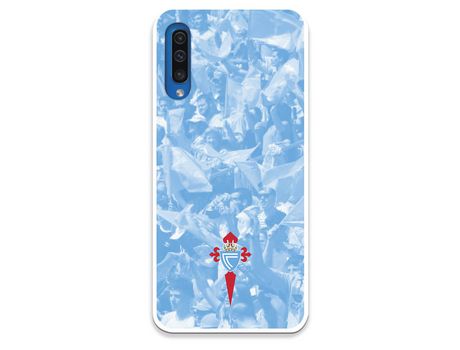 Funda para Samsung Galaxy A50 del Celta Escudo Fondo Hinchada - Licencia Oficial RC Celta