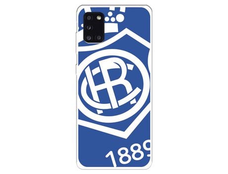 Funda para Samsung Galaxy A31 del Recre Escudo Fondo azul - Licencia Oficial Real Club Recreativo de Huelva