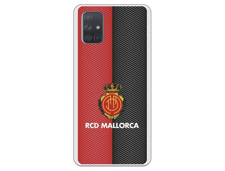 Funda para Samsung Galaxy A71 del Mallorca RCD Mallorca Diagonales Transparente - Licencia Oficial RCD Mallorca