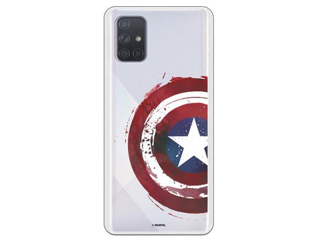 Funda para Samsung Galaxy A71 Oficial de Marvel Capitan America Escudo Transparente