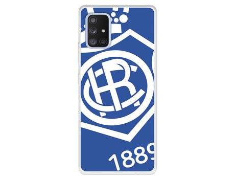 Funda para Samsung Galaxy A71 5G del Recre Escudo Fondo azul - Licencia Oficial Real Club Recreativo de Huelva