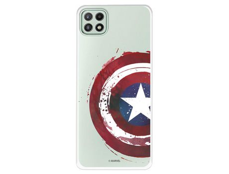 Funda para Samsung Galaxy A22 5G Oficial de Marvel Capitan America Escudo Transparente