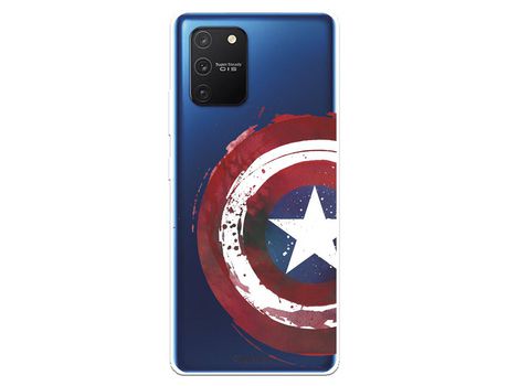 Funda para Samsung Galaxy A91 Oficial de Marvel Capitan America Escudo Transparente