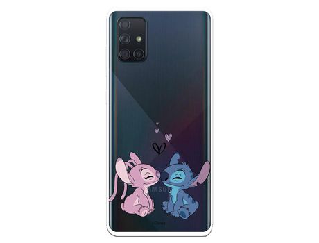 Funda para Samsung Galaxy A71 Oficial de Disney Angel & Stitch Beso - Lilo & Stitch